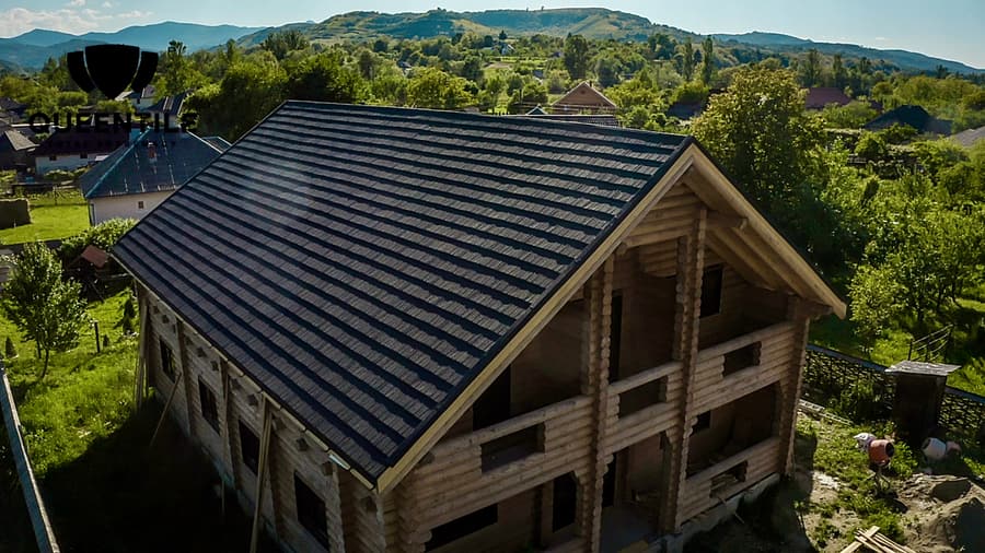 A roof finished in QUEENTILE SHAKE