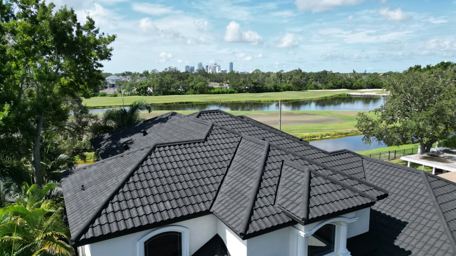 A roof finished in QUEENTILE VERONA
