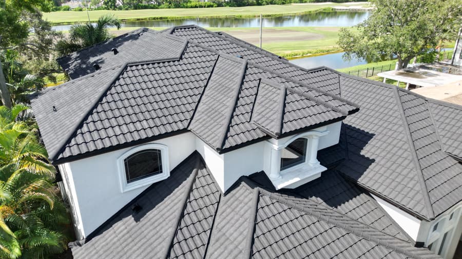 A roof finished in QUEENTILE VERONA