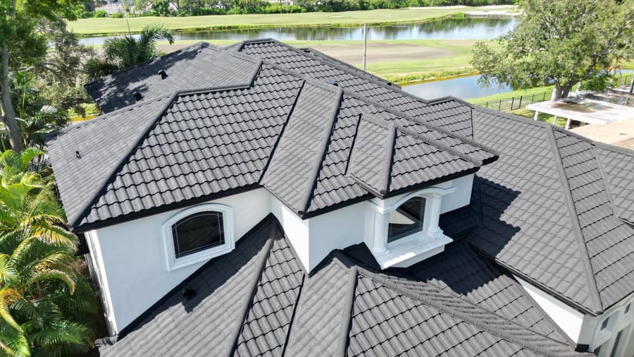 A roof finished in QUEENTILE VERONA