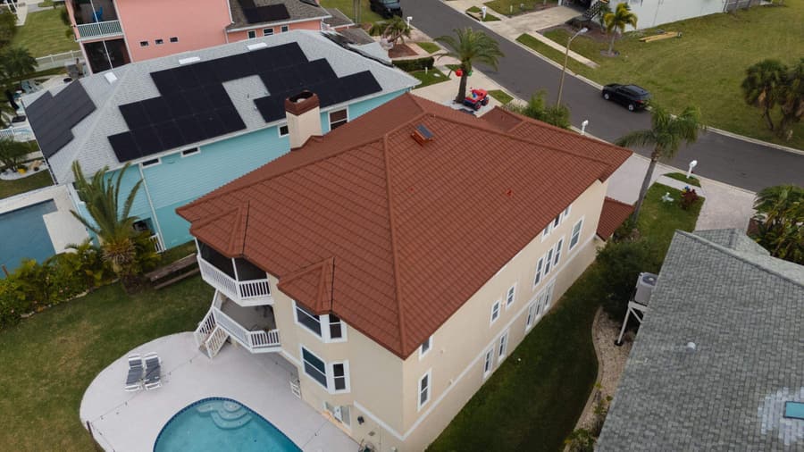 A roof finished in QUEENTILE VERONA