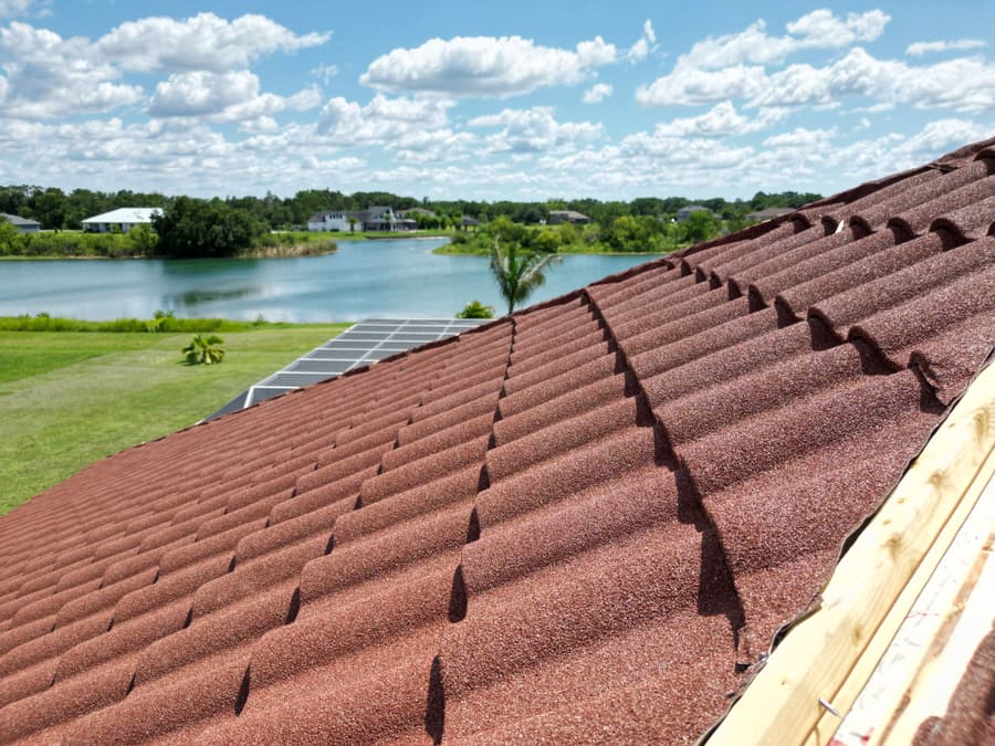 A roof finished in QUEENTILE VERONA