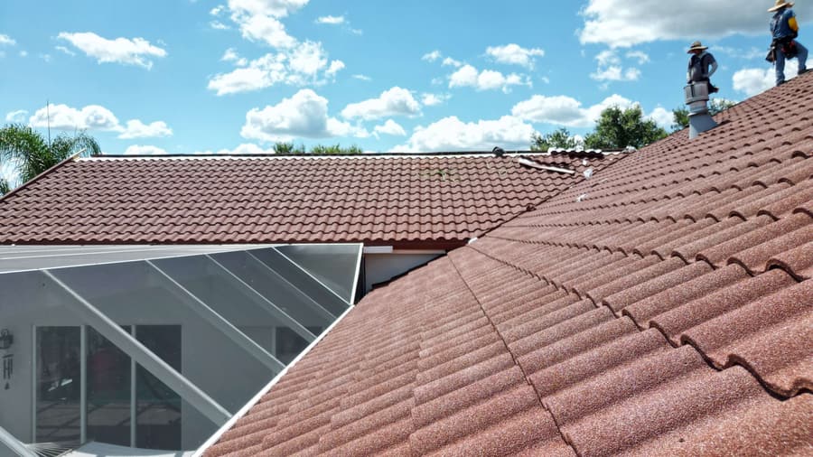 A roof finished in QUEENTILE VERONA
