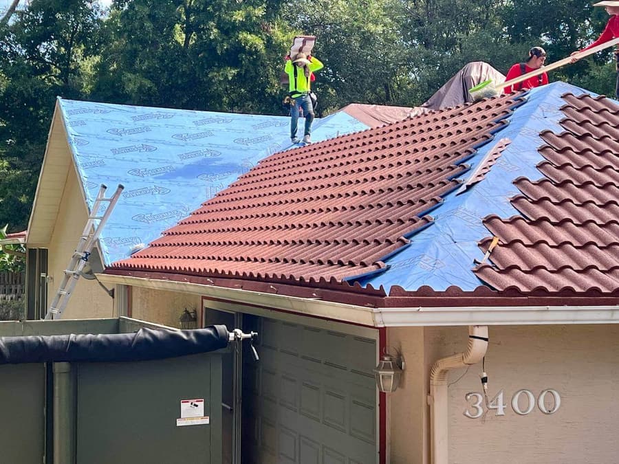 A roof finished in QUEENTILE VERONA