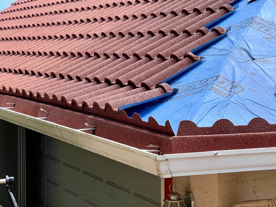 A roof finished in QUEENTILE VERONA