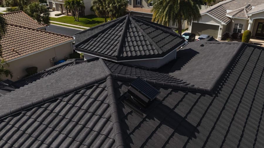 A roof finished in QUEENTILE VERONA